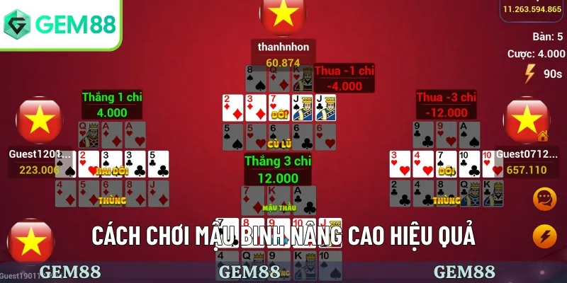 Chiến lược trong cách chơi mậu binh hay